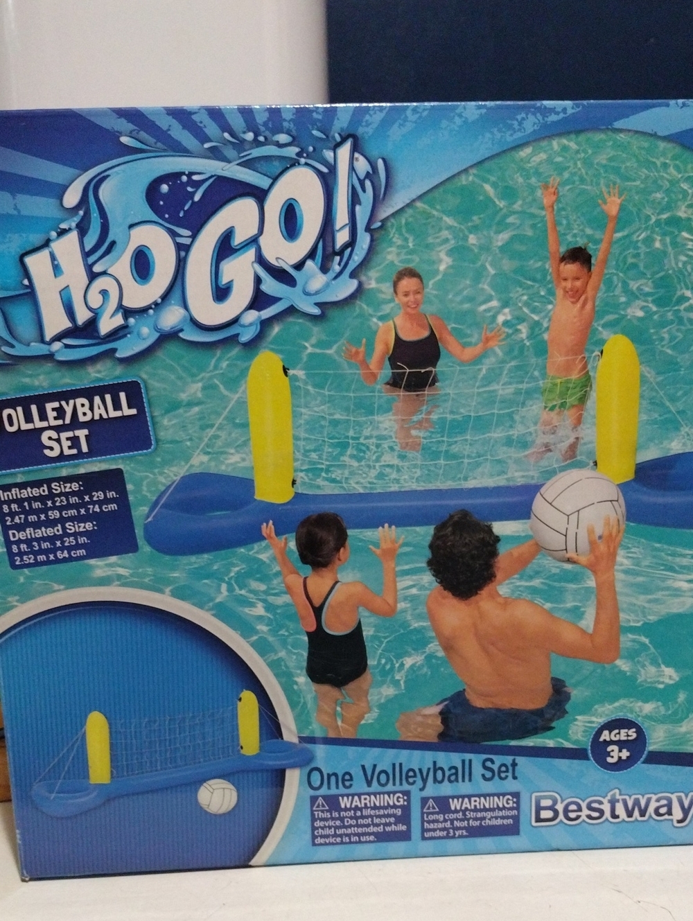 H2O GO! Kids Blue & Yellow Inflatable One-Piece Swim Volleyball Set